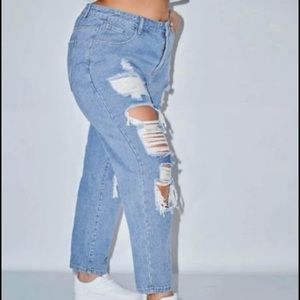 SHEIN ripped mom jeans